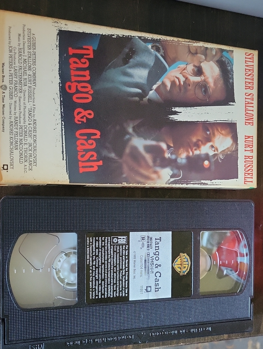 Warner Bros. Tango & Cash VHS with Red and Black Artwork
